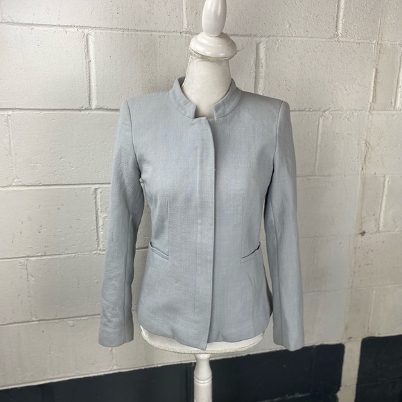 Womens Lafayette 148 New York Blazer Size 2 Blue Zip Up Career. - Picture 3 of 7